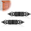 2 Pack 8" Black Wrought Iron Hinges - Decorative Wrought