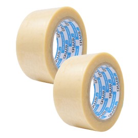 gws Premium PVC Parcel Tape - Strong Packaging Tape for Very Heavy Packages, Lightweight & Quiet Unrolling, Thickness 65 μm (2 Rolls, Clear, 66 m x 50 mm)