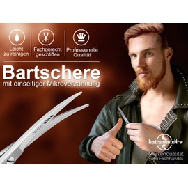 Curved Scissors, Hairdressing Scissors with Micro Teeth 13 cm Stainless Steel