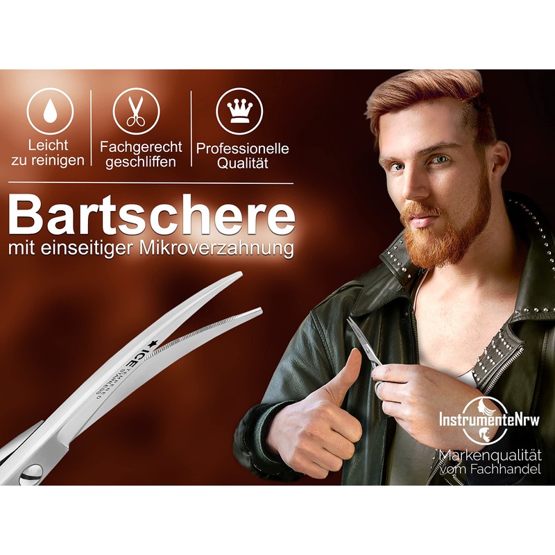 Curved Scissors, Hairdressing Scissors with Micro Teeth 13 cm Stainless Steel