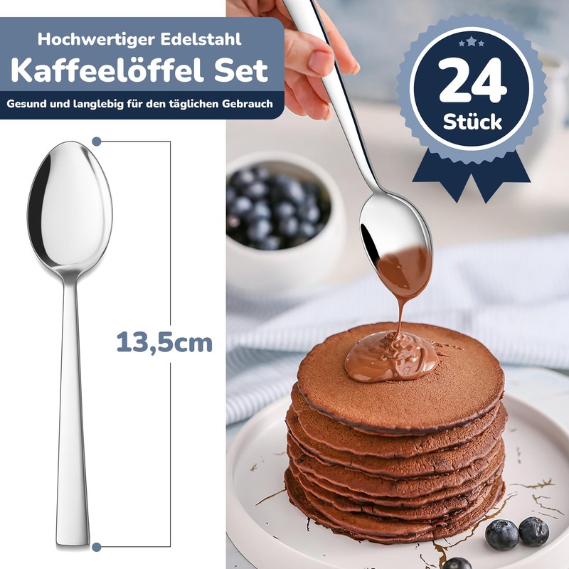 HaWare Coffee Spoons, 24 Pieces, Stainless Steel Tea Spoon, Dessert