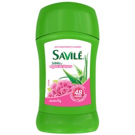 Savilé Desodorante Antitranspirante para Mujer Agua de Rosas en Barra 45g