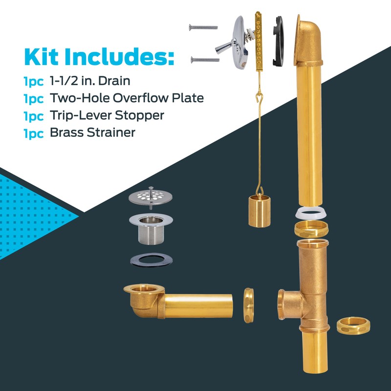 EZ-FLO Trip-Lever Bath Waste and Overflow Drain Kit, 1-1/2 Inch