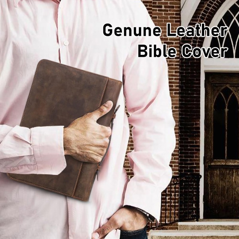 Contacts Bible Cover for Men and Women Full Grain Leather