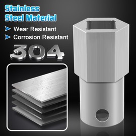 Boltigen Trailer Jack Drill Adapter, Stainless Steel Cordless Drill Adapter Kit for Top Wind Trailer Jack Crank Handle, Trailer Jack Handle Replacement with a 1/2 Inch Socket Adapter Bit