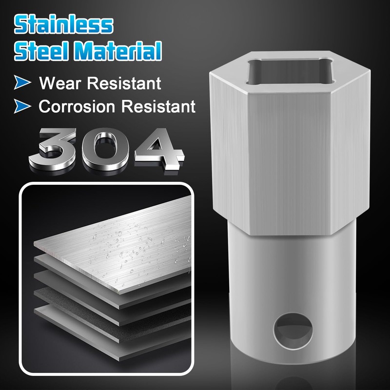 Boltigen Trailer Jack Drill Adapter, Stainless Steel Cordless Drill Adapter