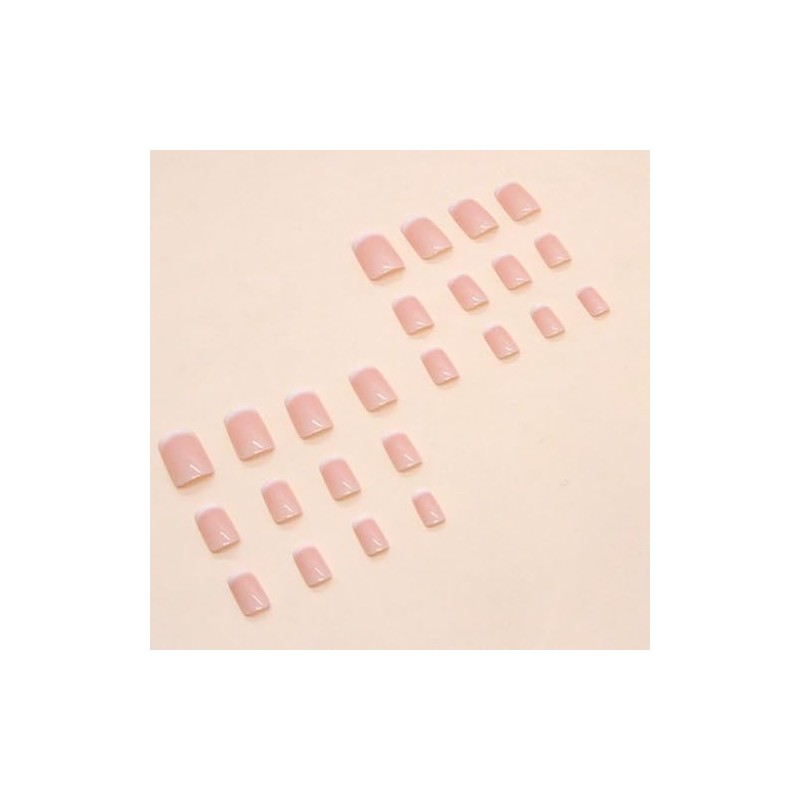 24 Pcs de Uñas Postizas a Presión,Uñas Postizas Cuadradas Cortas