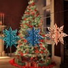 Christmas Pink Hanging Snowflakes Decorations 3D Large Glittery Pink Snowflakes