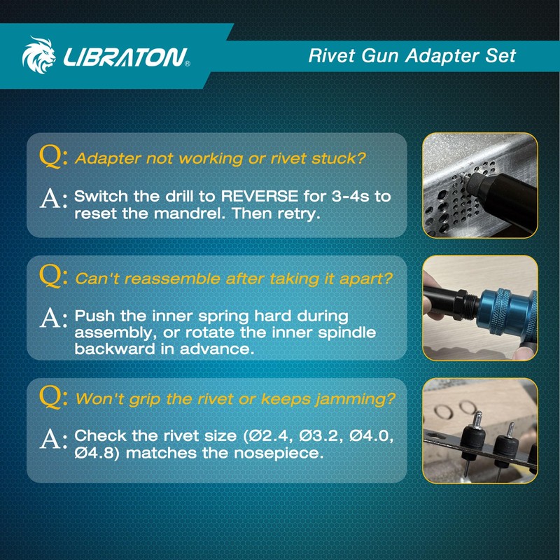 LIBRATON Rivet Gun Adapter, Rivet Gun Adapter for Electric Drill,