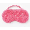 Claire’s Plush Pink Rhinestone Quilted Sleeping Mask Super Soft Satin