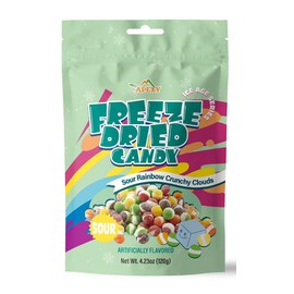 Apexy Freeze Dried Candy - Freeze Dried Rainbow Candy Assorted Flavor - Dehydrated, Crunchy, Colorful Treats & Snacks for Kids & Adults - Packed in a Resealable Pouch 4.23oz (120g) (Sour Rainbow Crunchy Clouds)