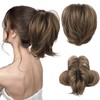 HOOJIH Messy Bun Hair Piece, Claw Clip in Straight Hair