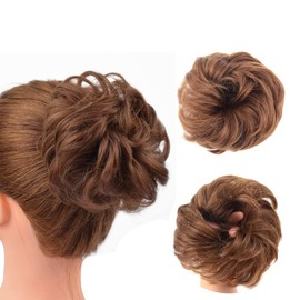 1 Piece Messy Hair Bun Messy Synthetic Chignon Ponytail Wavy Curly Hair Scrunchies Extension for Women Updo Hairpieces (12#)