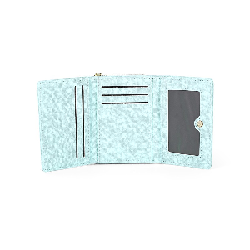 JIUFENG Women's RFID Blocking Short Wallet Multi Purpose Zip Folded