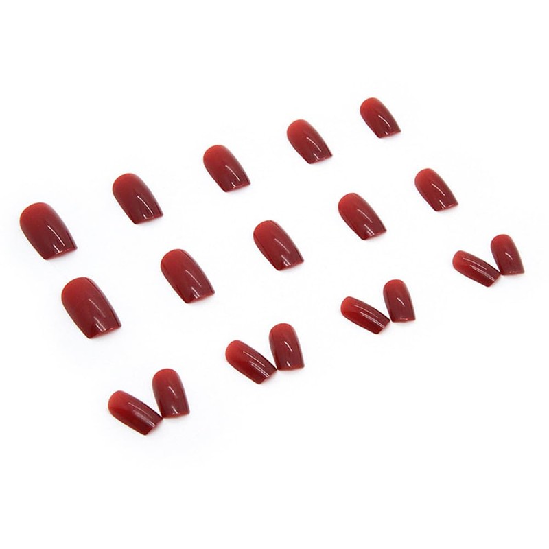 RUPOFUZA Red Press on Nails Medium,Nails Press on Solid Colour