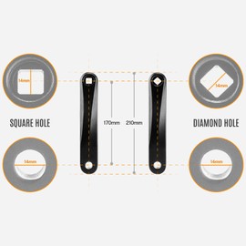 Epessa Crank Arm Left Available in Diamond Hole and Square Hole,170mm
