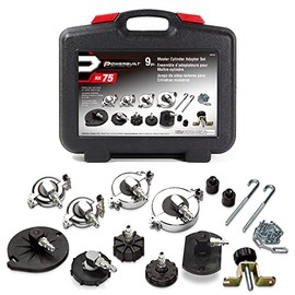 Powerbuilt Master Cylinder Adapter Set, Pressure Brake Bleeding Tool Kit, Universal Adapters, Car Valve Service Repair Tools - 641341