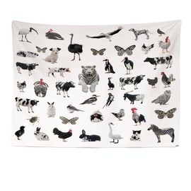 Ulticool - Animals Tiger Black White Children's Room - Tapestry - 200 x 150 cm - Large Tapestry - Gift Girl Boy - Animals Decoration - Duvet - Cloth - Painting