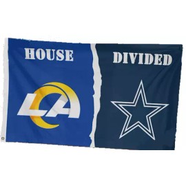 Dallas Cowboys vs LA Rams House Divided Flag 3x5 FT Football Flag
