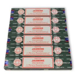 6 Packs Original Satya Jasmine Incense Sticks Hand Rolled Fine Quality Incense for Purification, Relaxation, Positivity, Yoga, Meditation - Incense 15g Box Nag Champa Agarbatti
