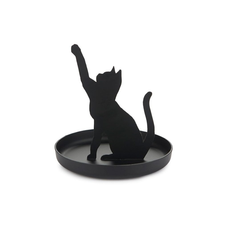 Balvi Feline Ring Holder Black Colour Cat Shape Metal