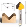 Yonico V Groove Router Bit Large 3 Bit Set 1/4-Inch