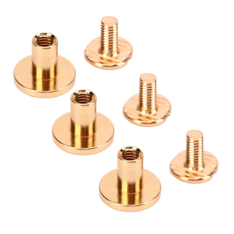 200 Set Chicago Screws Set 9.5x8mm Hard Thick Brass Uniform