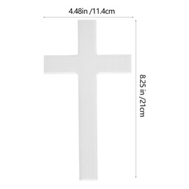 PRETYZOOM White Wooden Cross Wall Art Decoration Cross Wall Hanging Crucifix Christening Decorations Church Wall Large Cross Altar Religious Catholic