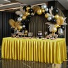 6FT Gold Satin Tablecloths for Rectangle Tables - Shiny Spandex