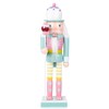 BESPORTBLE 25CM Christmas Nutcracker Soldier, Pink Wooden Nutcracker Figure, Nutcracker