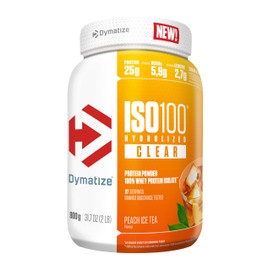 Dymatize ISO 100 Hydrolyzed Clear Peach Ice Tea 900g Whey Protein Powder