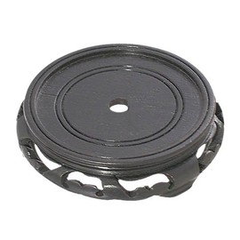 B&P Lamp 5 1/2" Top Inset Dia, Oriental Wooden Base with Waxed Black Finish