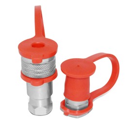 1/4” Ag ISO 5675 Hydraulic Quick Connect Coupler Set, 3/8" SAE (9/16"-18 ORB) Thread