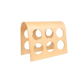 Master Grade European Design 6-Bottle Wine Rack Freestanding Floor, Hardwood Wine Racks Countertop