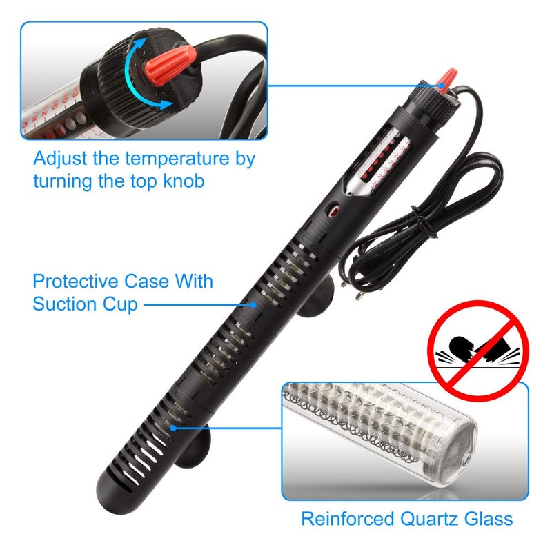 Kinbo Aquarium Heater 300 Watt Submersible Fish Tank Heater Adjustable