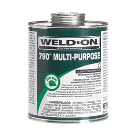 Weld-On 10259 790 Multi-Purpose Medium-Bodied High Strength Solvent Cement - Fast-Setting and Low-VOC, Light Amber, 1/2 Pint (8 fl oz)