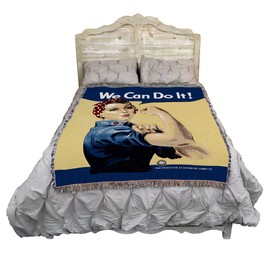 Pure Country Weavers Rosie The Riveter - We Can Do It! Vintage Poster Blanket - Fine Art Gift Tapestry Throw Woven from Cotton - Made in The USA (72x54)