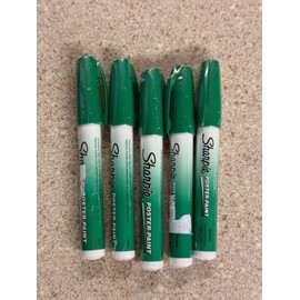 Sharpie Lot of 5 Sharpie Water-Based Poster Paint Marker Extra Fine Point Green New