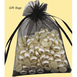 Organza Bags:Black Color 100Pcs, 3.54'x4.33'/ 9x12cm with Satin Drawstring Organza Favor,Jewelry Pouches, Wedding Party Christmas,Favor Gift Bags Jewelry Bags