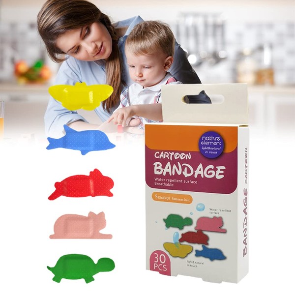 RUSTOO Cute Animal Shape Plasters Cartoon Bandage Baby Plasters Waterproof