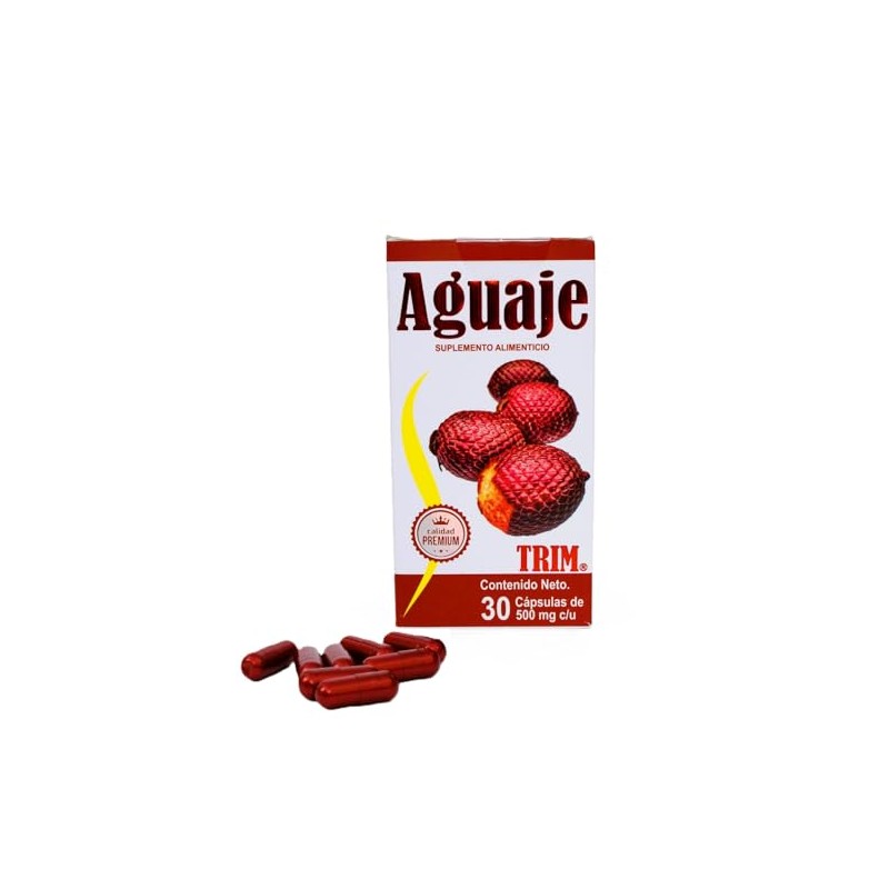 Aguaje Trim Suplemento Alimenticio, Calidad Premium, 30 Cápsulas de 500mg