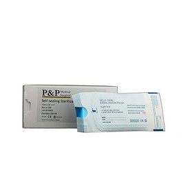 Sterilization Pouches Self-Sealing Autoclave Bags with Indicators by P&P Medical Surgical for Professional Surgical Instrument Cleaning (2.25" x 4" - Case of 8000)