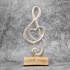 GILDE Treble Clef with Heart on Mongo Wooden Stand Made