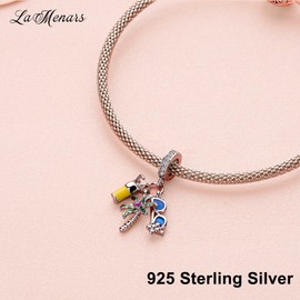 LaMenars Heart Charms Love for 925 Sterling Silver for Mum Family Women Bracelets & Necklaces Friend Dangle Pendant for Christmas Valentine's Day Mother's Day for Girls ..., Cubic Zirconia