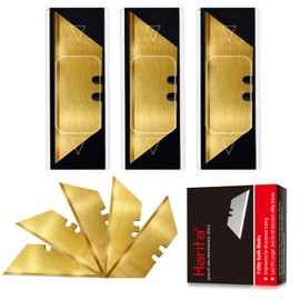 Harita Utility Knife Blades, 30 Pack Standard Replacement Blades for Heavy Duty Utility Knives and Box Cutters, SK2 Razor Blades, Titanium Fully Plated, Never Rust, Extra Durable