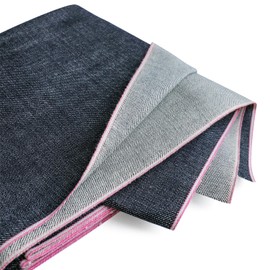 FFTByou 16.5oz Heavyweight Raw Selvedge Denim Fabric｜Vintage Shuttle Loom Woven｜Unwashed Deep Indigo｜35" Wide｜Ideal for DIY Jeans, Jackets, Repairs & Raw Denim Enthusiasts (1 Yard pre Cut)