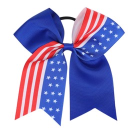 Red White Blue Hair Bow for Women Girls 4th of July Hair Bow Patriotic Hair Band Hair Ties Ponytail Holder American Flag Hair Accessories TSFQ03 (Bow 5)