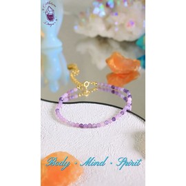 Unbranded Lepidolite Beaded Healing Minimalist Dainty Crystal Gemstone Women Bracelet Gift