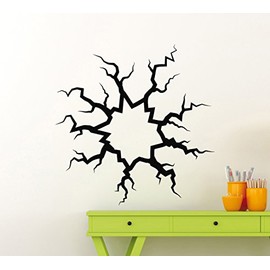 Glass Cracks Wall Decal Fissure Fracture Breaking Ground Vinyl Sticker Home Nursery Kids Boy Girl Room Interior Art Decoration Any Room Mural Waterproof Vinyl Sticker (312xx)
