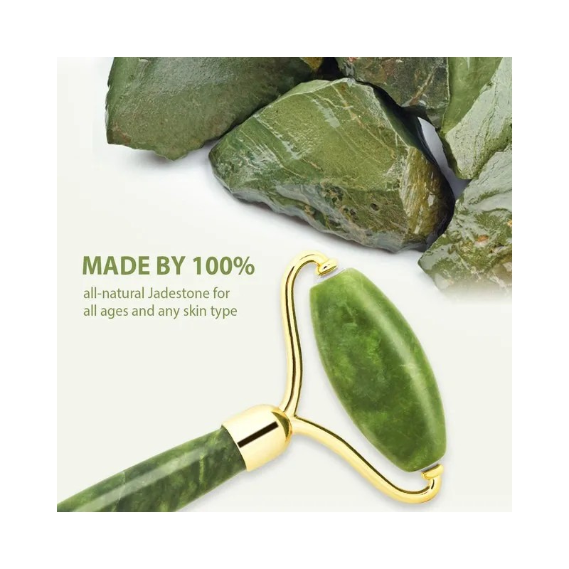 Rodillo De Masaje Facial De Jade Gua Sha Rejuvenece Kit